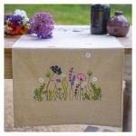 Borduurpakket Tafelloper - Bedrukte loperkit Paarse Tuinpracht