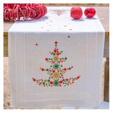 Borduurpakket Tafelloper - Bedrukte loperkit Versierde Kerstboom