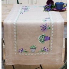 Borduurpakket Loper Lavendel - Tafelloper 40x100cm